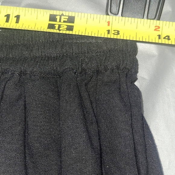 A-Line Skirt Calf Length Black Cream Mandella Print Boho Elastic Waist Pull On - Picture 6 of 9